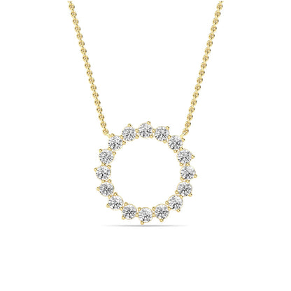 Yellow Gold / 1.04ct Lab Grown Diamond Circle Pendant