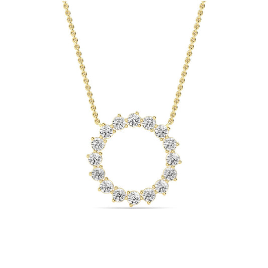Yellow Gold / 1.04ct Lab Grown Diamond Circle Pendant