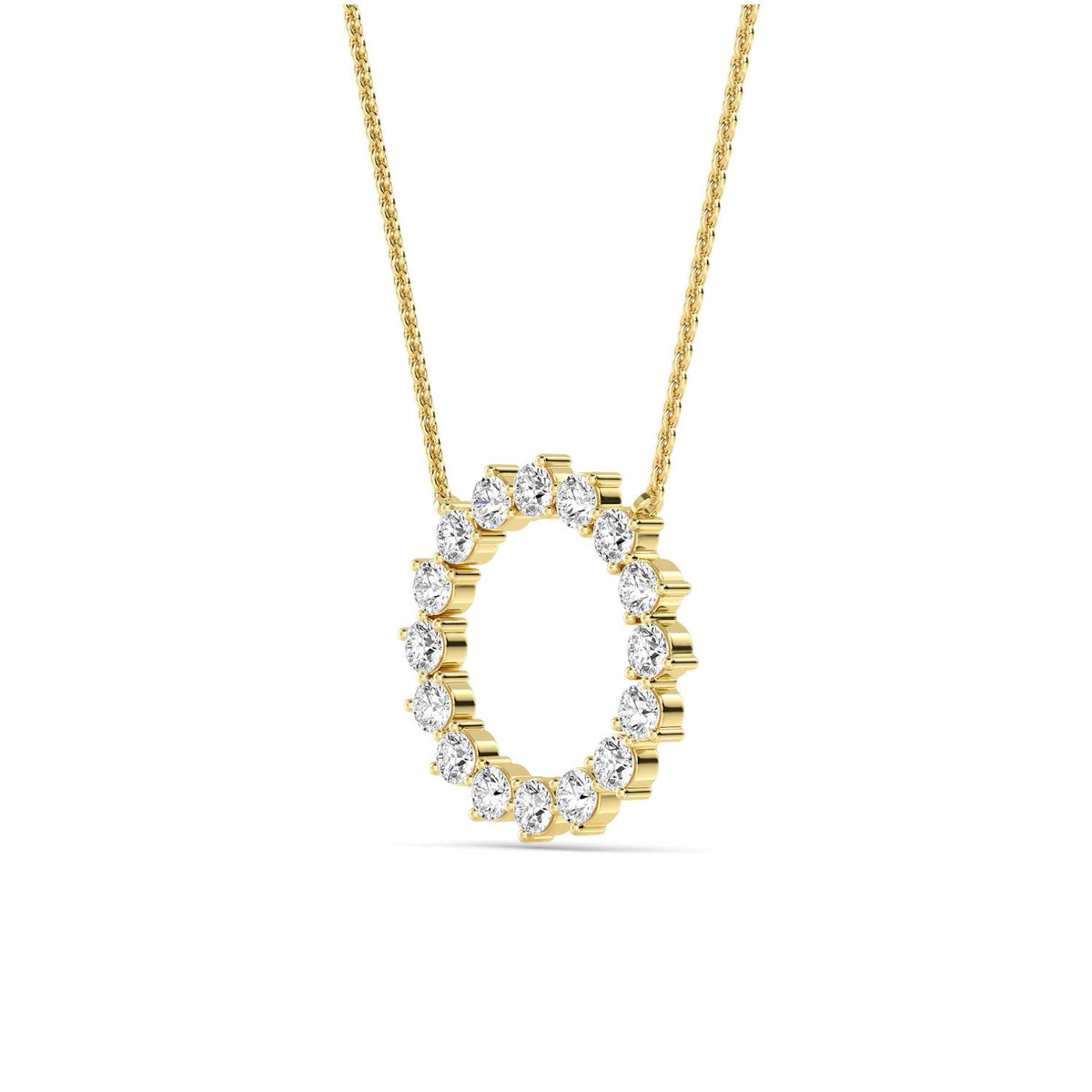 Yellow Gold / 1.04ct Lab Grown Diamond Circle Pendant
