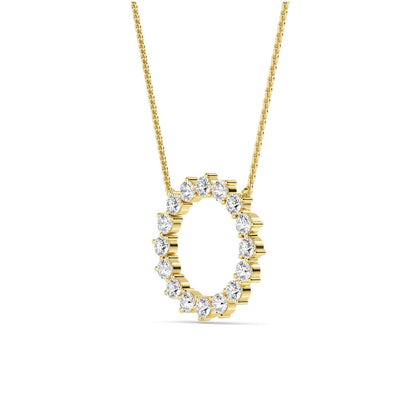 Yellow Gold / 1.04ct Lab Grown Diamond Circle Pendant