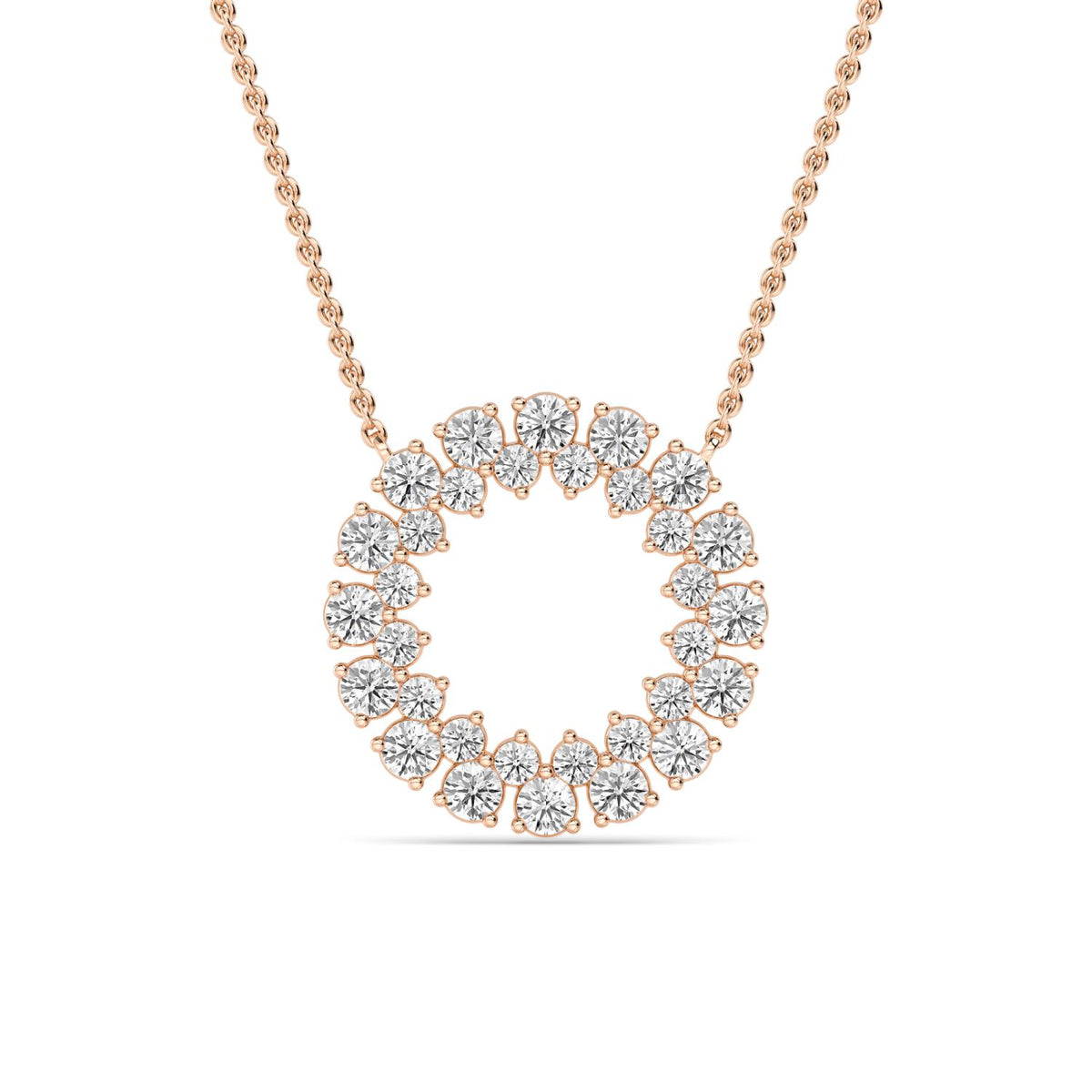 Rose Gold / 1.31ct Lab Grown Diamond Circle Pendant