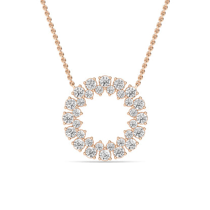 Rose Gold / 1.31ct Lab Grown Diamond Circle Pendant