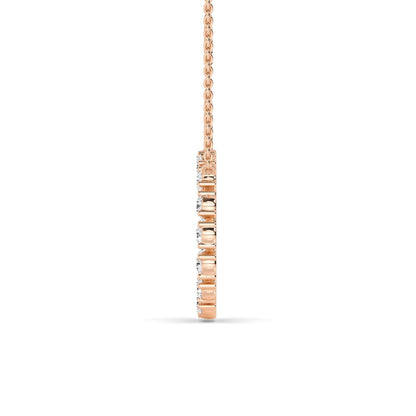 Rose Gold / 1.31ct Lab Grown Diamond Circle Pendant