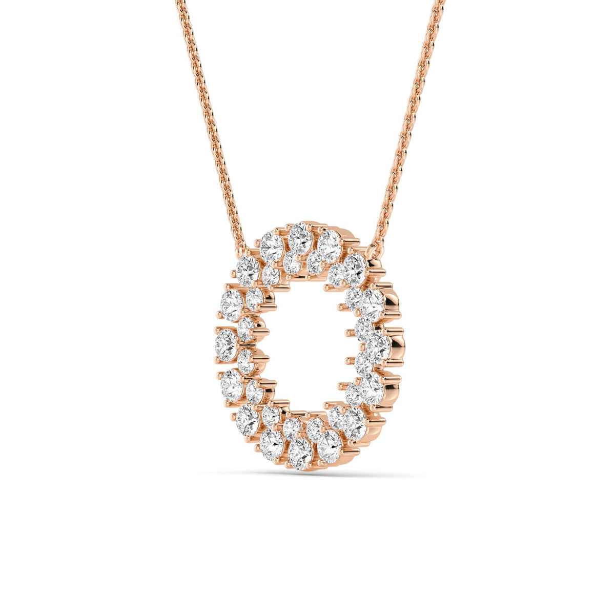 Rose Gold / 1.31ct Lab Grown Diamond Circle Pendant