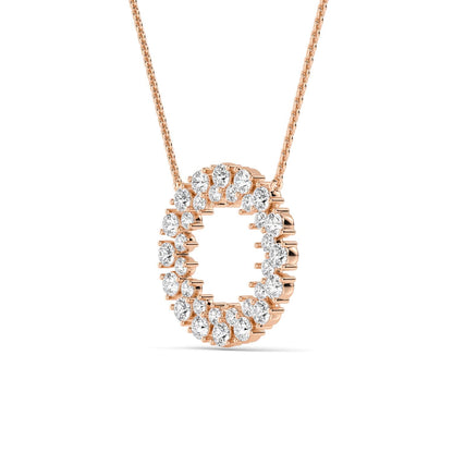 Rose Gold / 1.31ct Lab Grown Diamond Circle Pendant