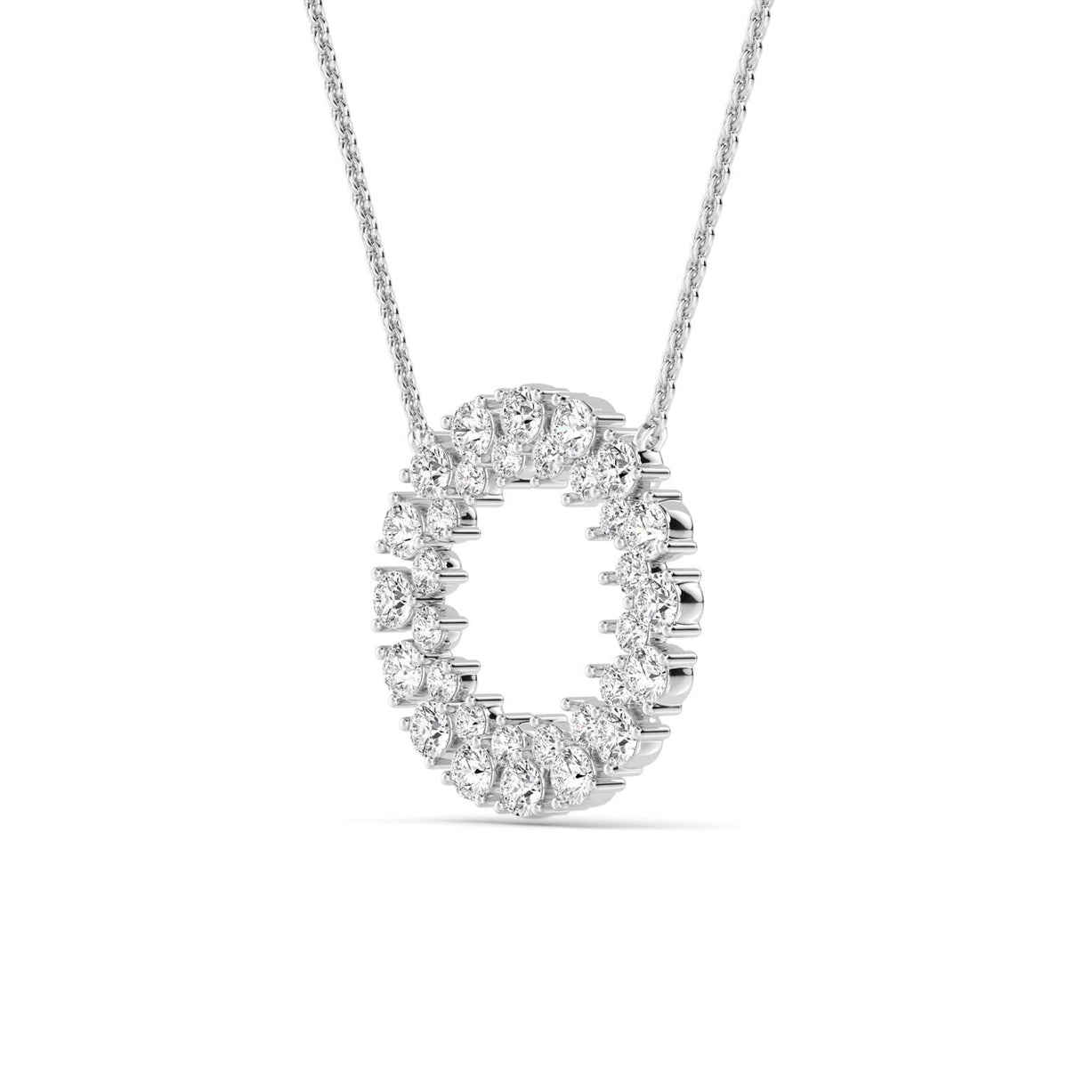 White Gold / 1.31ct Lab Grown Diamond Circle Pendant