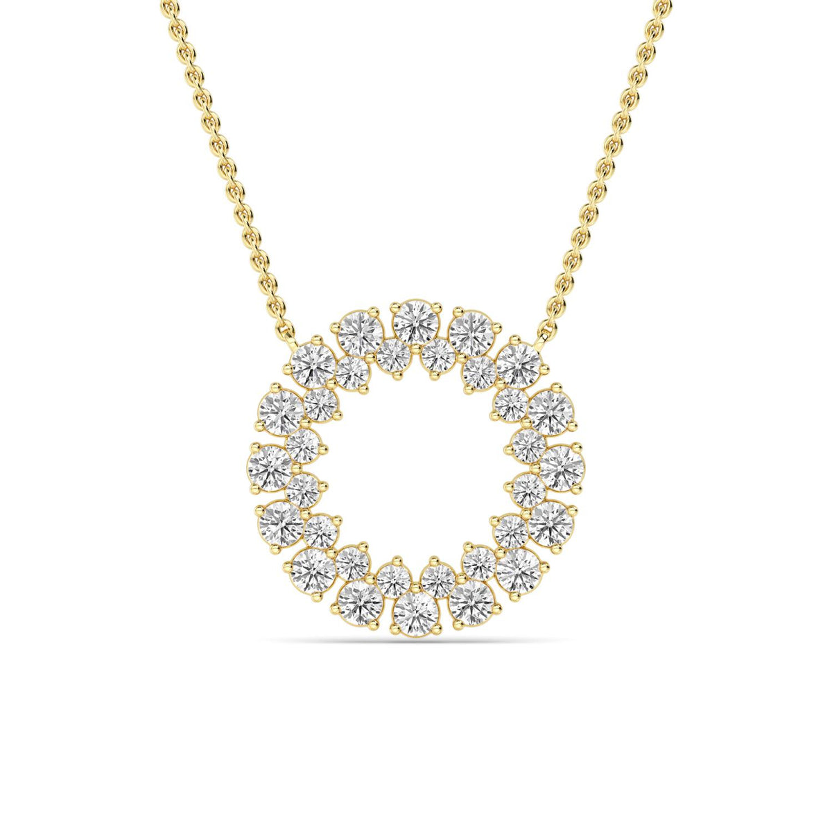 Yellow Gold / 1.31ct Lab Grown Diamond Circle Pendant