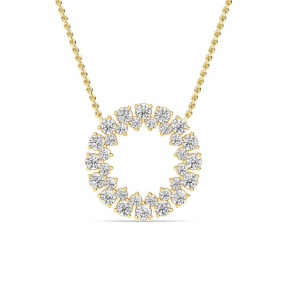 Yellow Gold / 1.31ct Lab Grown Diamond Circle Pendant