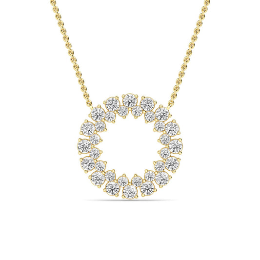 Yellow Gold / 1.31ct Lab Grown Diamond Circle Pendant