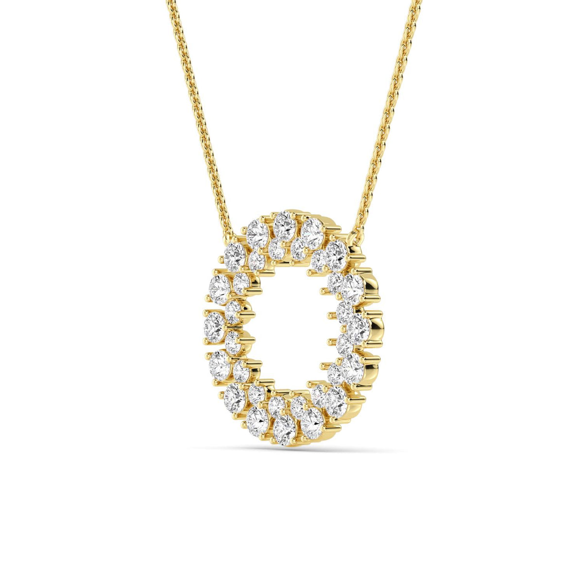 Yellow Gold / 1.31ct Lab Grown Diamond Circle Pendant