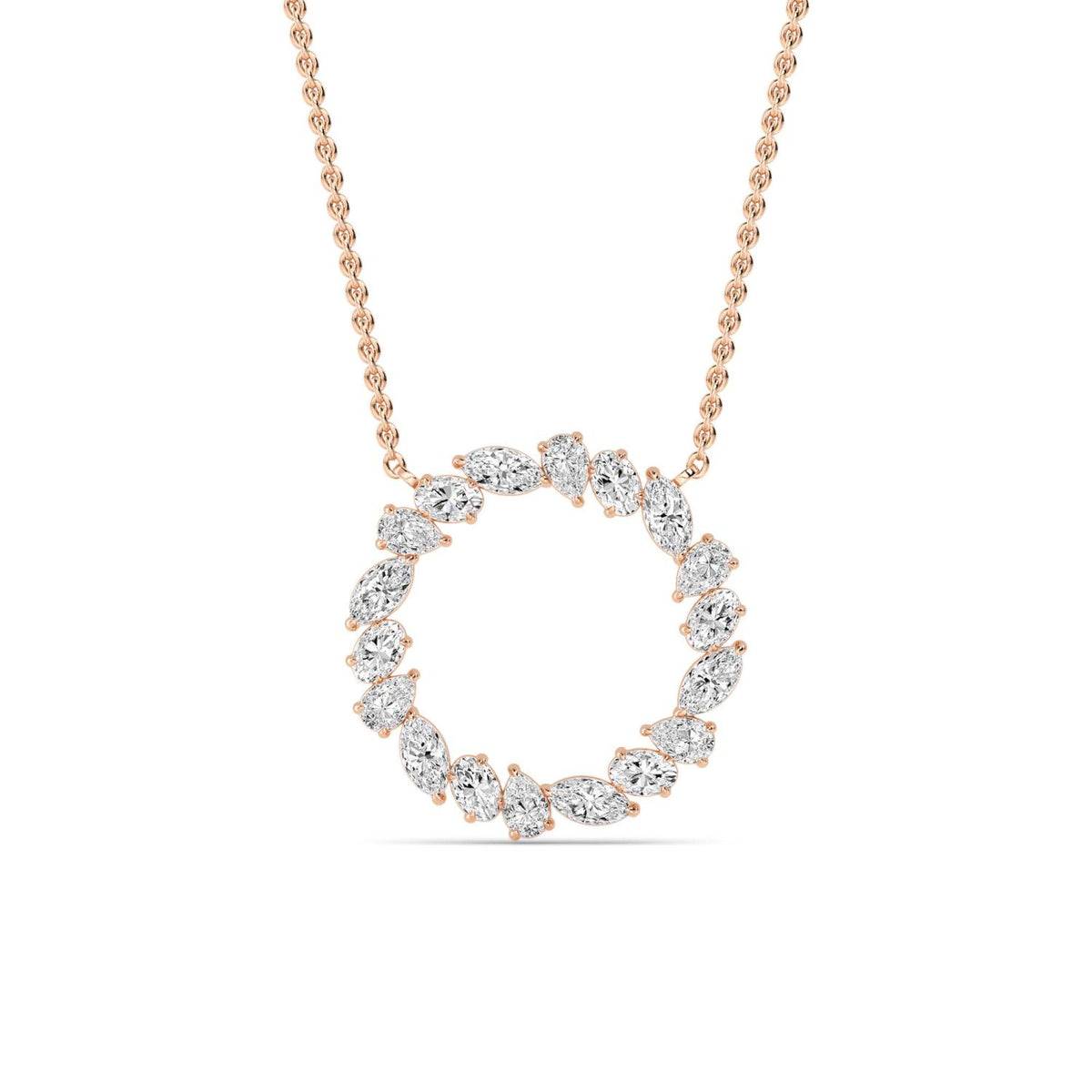Rose Gold / 0.98ct Lab Grown Diamond Circle Pendant