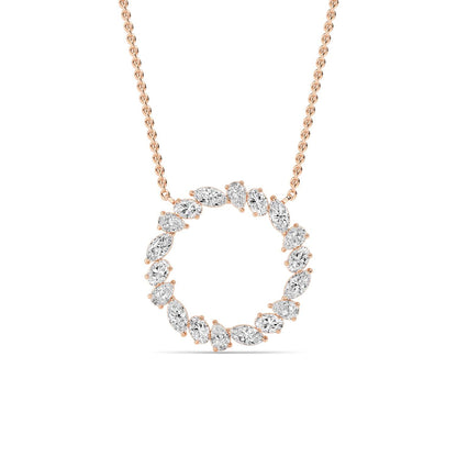 Rose Gold / 0.98ct Lab Grown Diamond Circle Pendant
