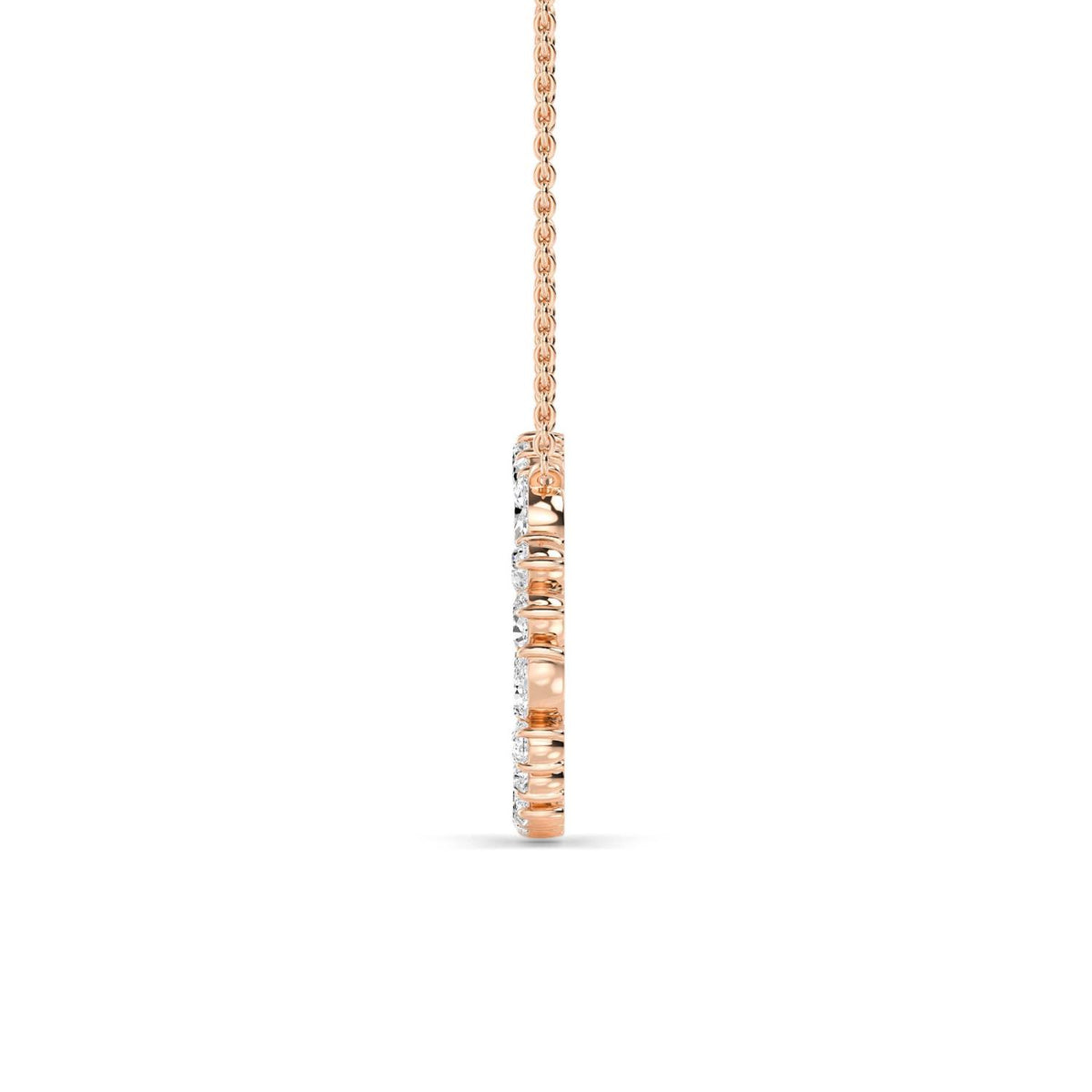 Rose Gold / 0.98ct Lab Grown Diamond Circle Pendant