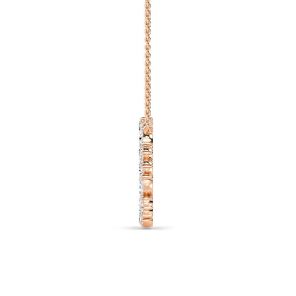 Rose Gold / 0.98ct Lab Grown Diamond Circle Pendant