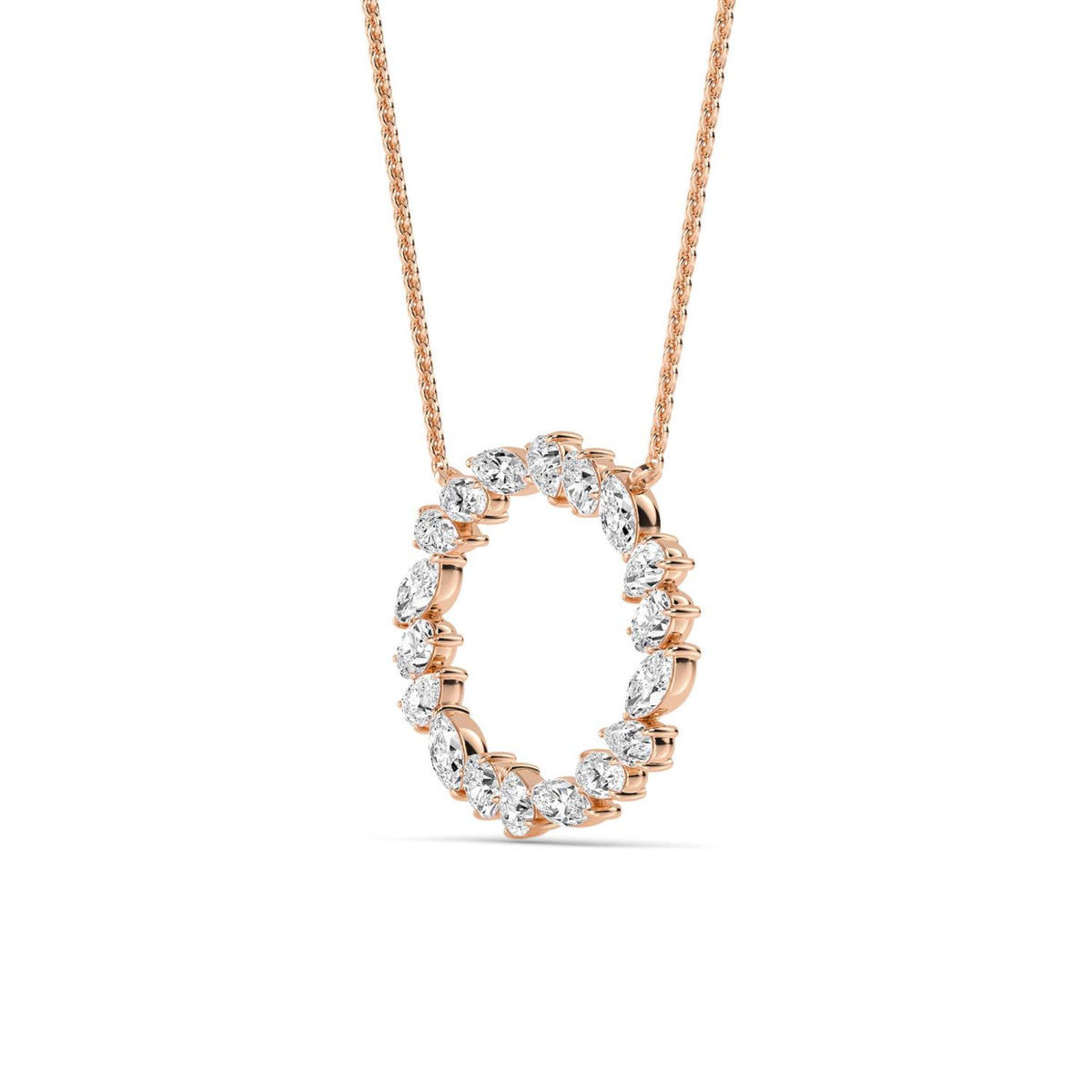 Rose Gold / 0.98ct Lab Grown Diamond Circle Pendant