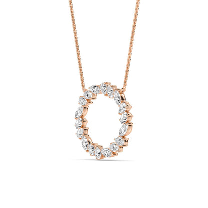 Rose Gold / 0.98ct Lab Grown Diamond Circle Pendant