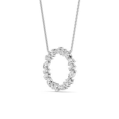 White Gold / 0.98ct Lab Grown Diamond Circle Pendant