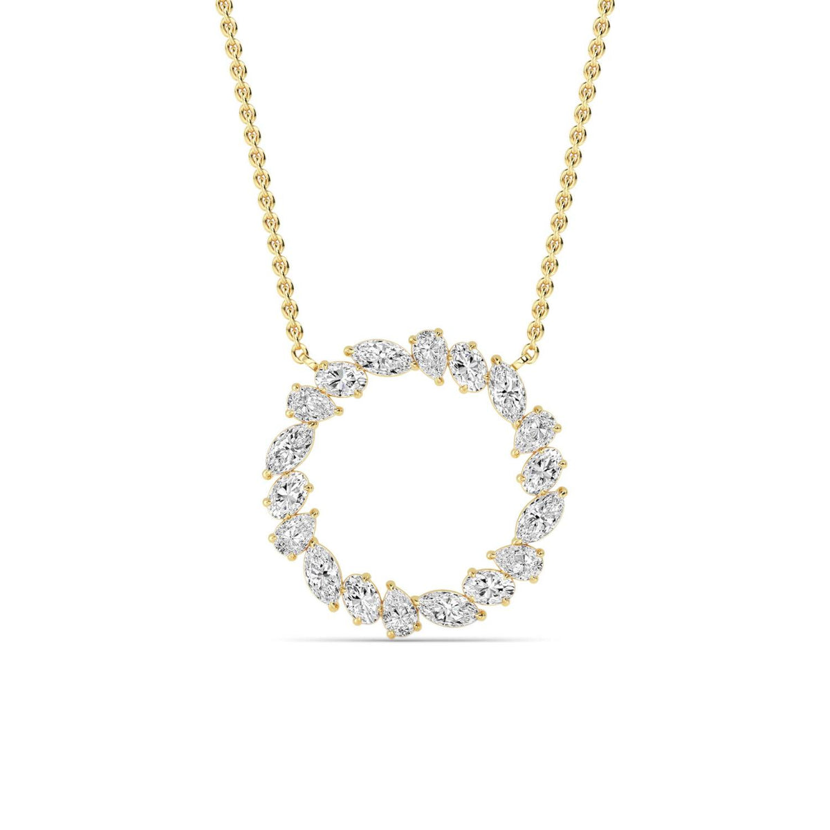 Yellow Gold / 0.98ct Lab Grown Diamond Circle Pendant