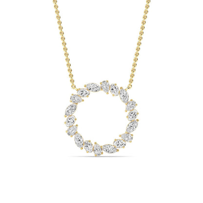 Yellow Gold / 0.98ct Lab Grown Diamond Circle Pendant