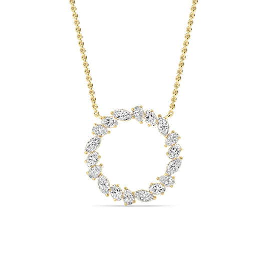 Yellow Gold / 0.98ct Lab Grown Diamond Circle Pendant
