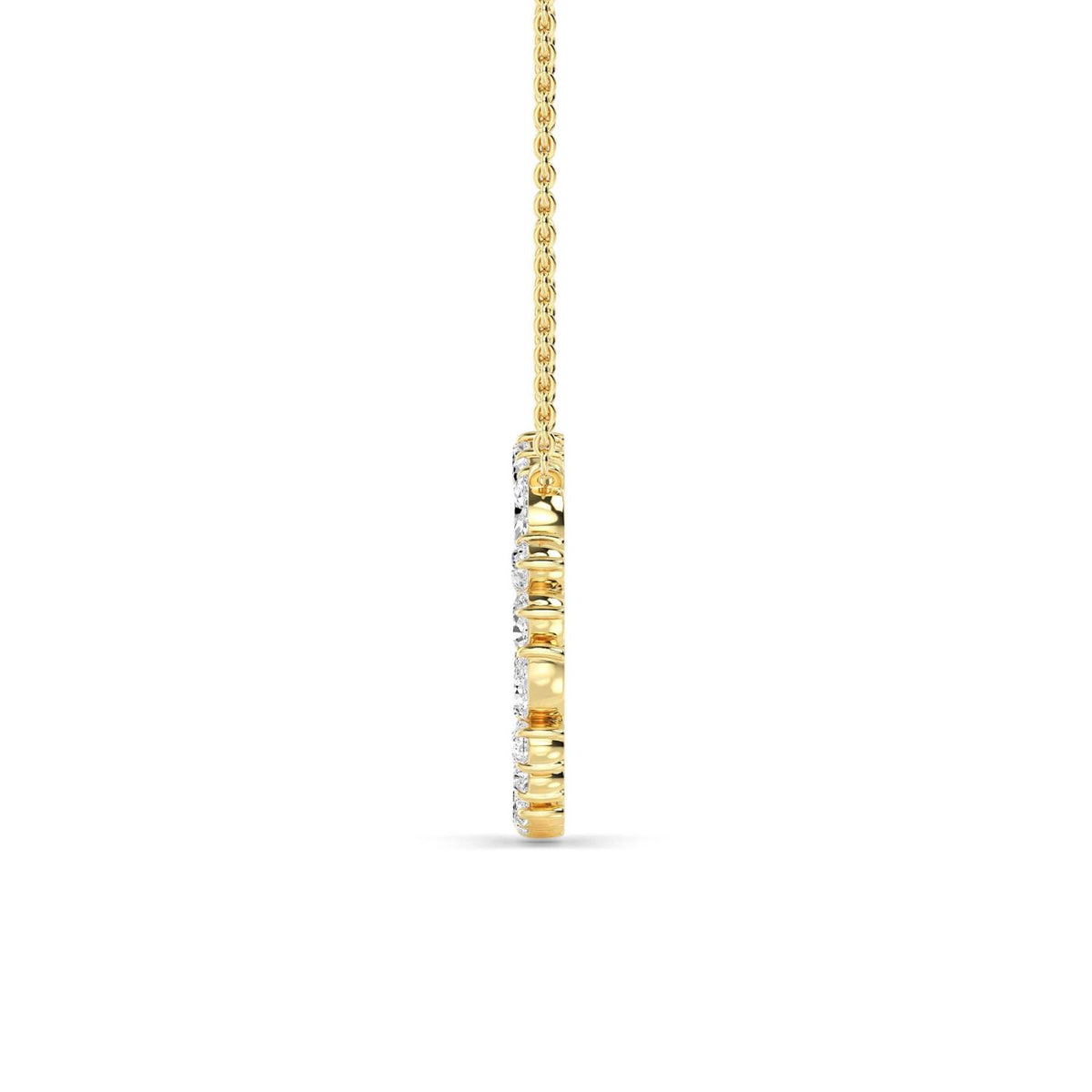 Yellow Gold / 0.98ct Lab Grown Diamond Circle Pendant