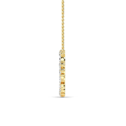 Yellow Gold / 0.98ct Lab Grown Diamond Circle Pendant