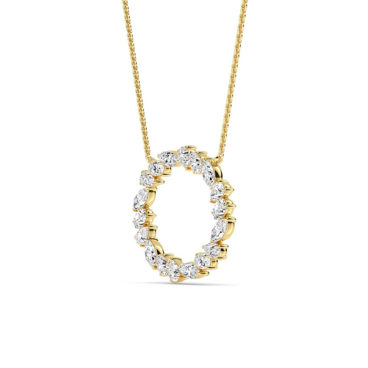 Yellow Gold / 0.98ct Lab Grown Diamond Circle Pendant