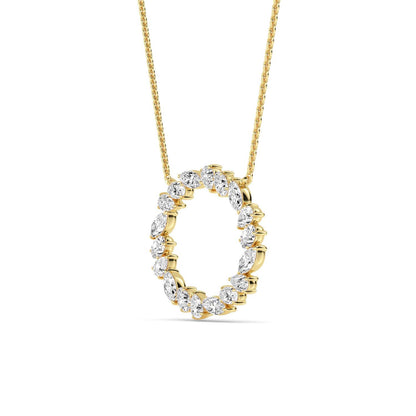 Yellow Gold / 0.98ct Lab Grown Diamond Circle Pendant