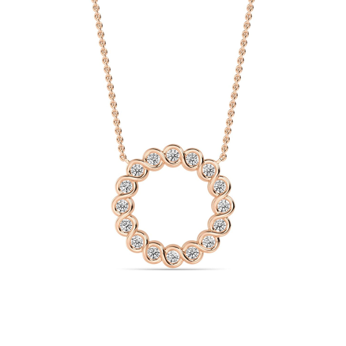 Rose Gold / 0.53ct Lab Grown Diamond Circle Pendant