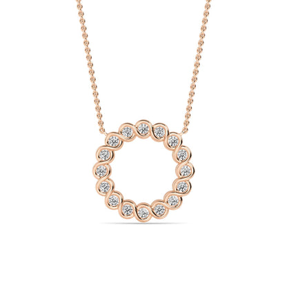 Rose Gold / 0.53ct Lab Grown Diamond Circle Pendant