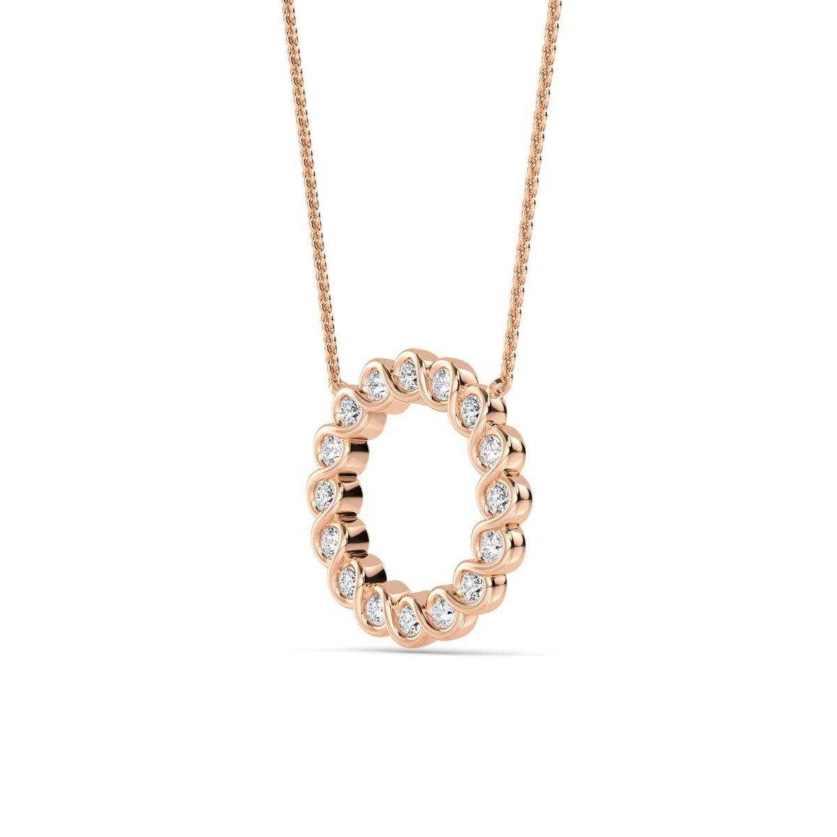 Rose Gold / 0.53ct Lab Grown Diamond Circle Pendant