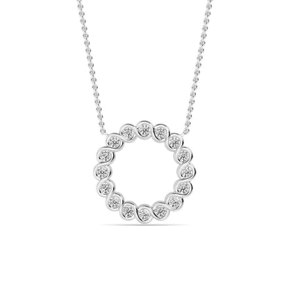 White Gold / 0.53ct Lab Grown Diamond Circle Pendant
