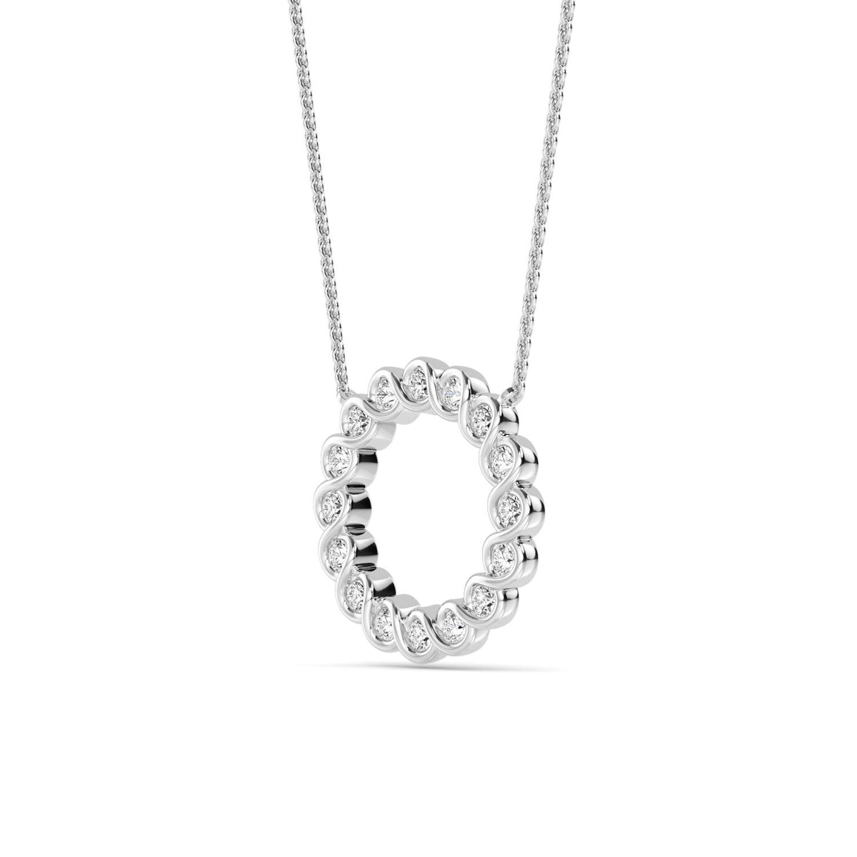White Gold / 0.53ct Lab Grown Diamond Circle Pendant