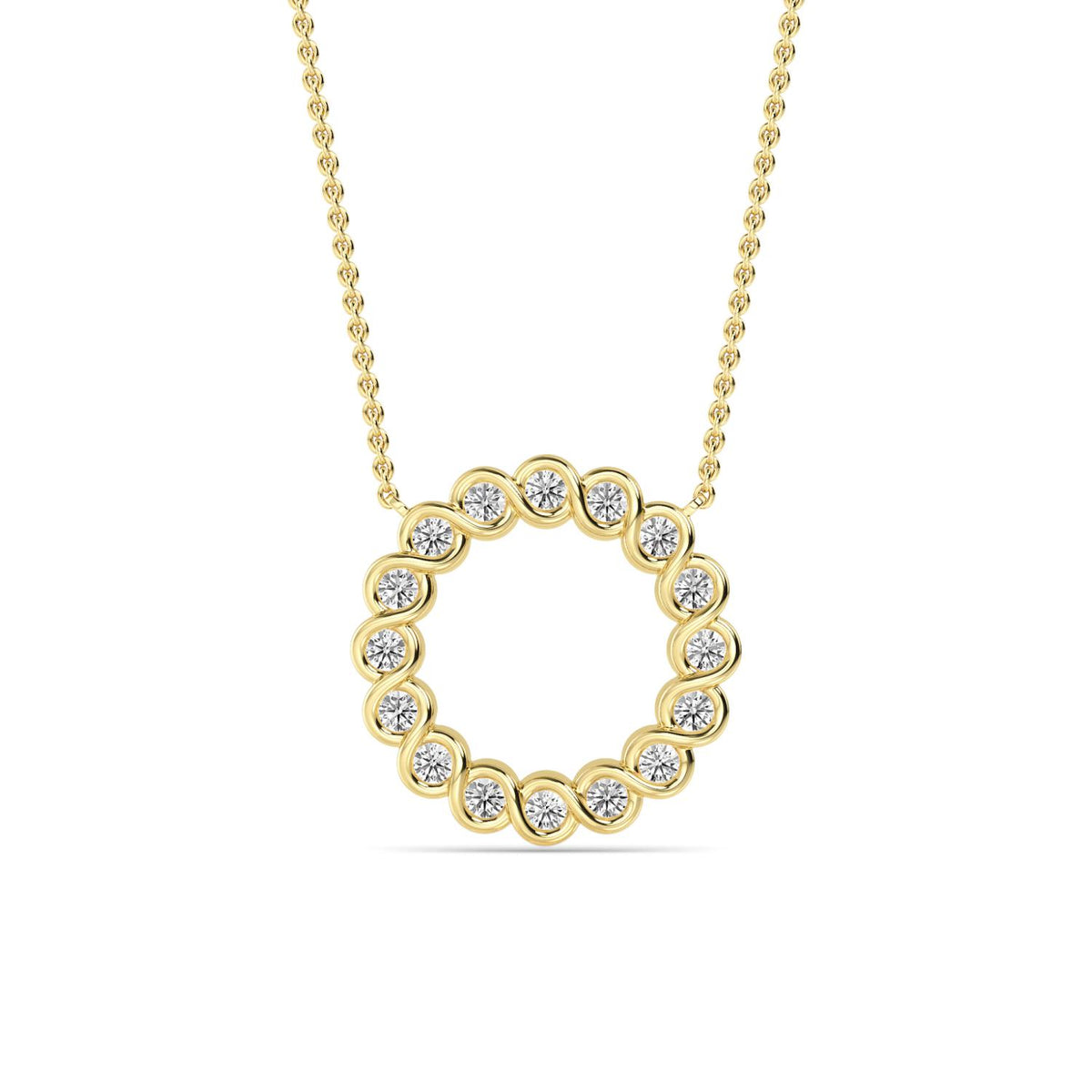Yellow Gold / 0.53ct Lab Grown Diamond Circle Pendant