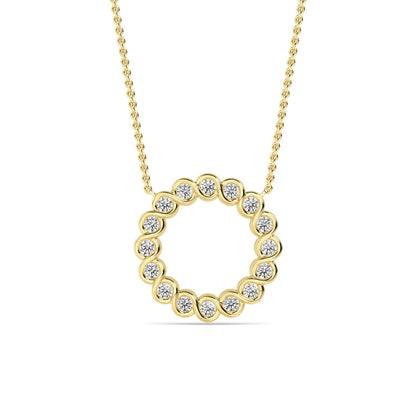 Yellow Gold / 0.53ct Lab Grown Diamond Circle Pendant