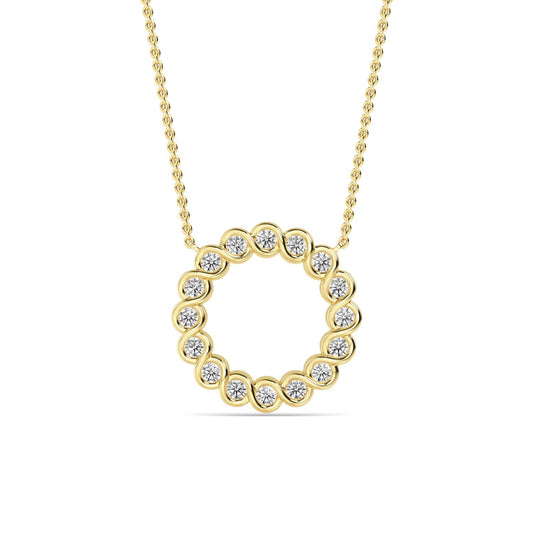 Yellow Gold / 0.53ct Lab Grown Diamond Circle Pendant