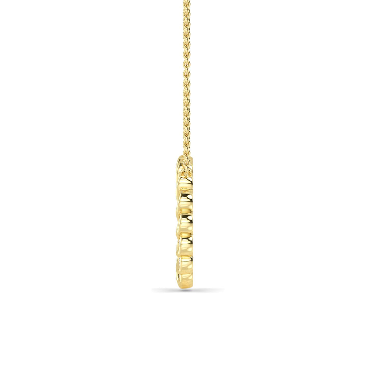 Yellow Gold / 0.53ct Lab Grown Diamond Circle Pendant