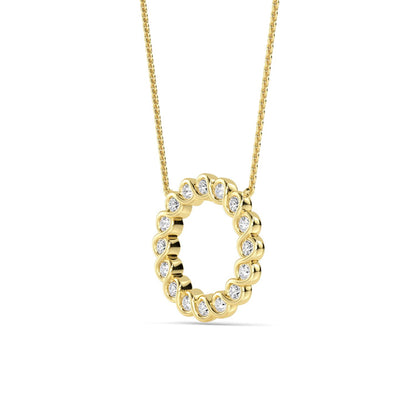 Yellow Gold / 0.53ct Lab Grown Diamond Circle Pendant
