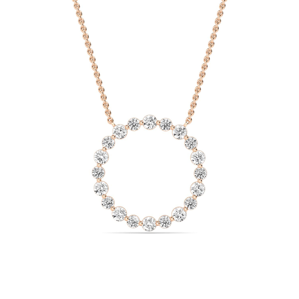 Rose Gold / 0.80ct Lab Grown Diamond Circle Pendant