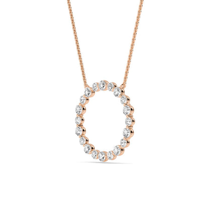 Rose Gold / 0.80ct Lab Grown Diamond Circle Pendant