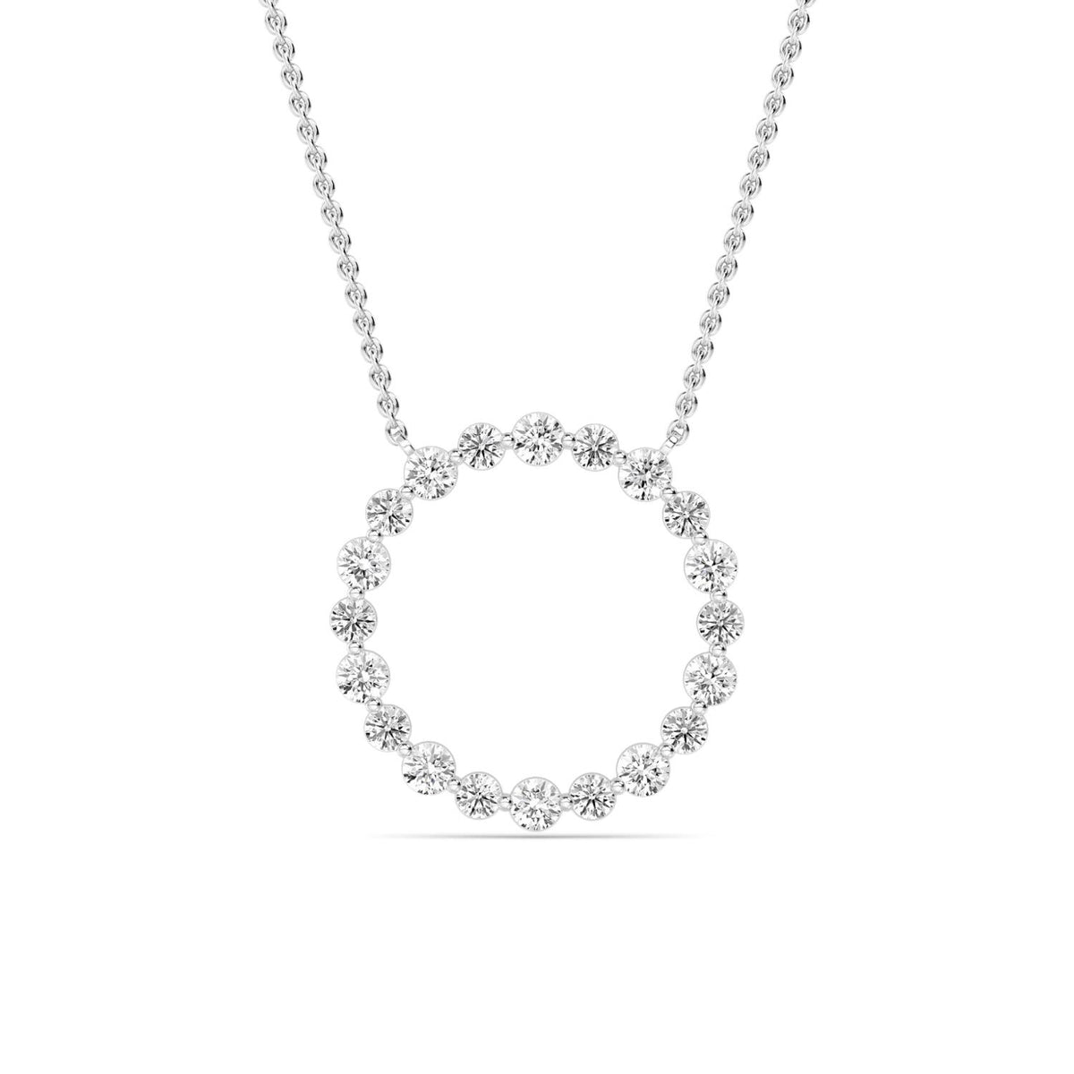 White Gold / 0.80ct Lab Grown Diamond Circle Pendant