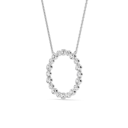 White Gold / 0.80ct Lab Grown Diamond Circle Pendant