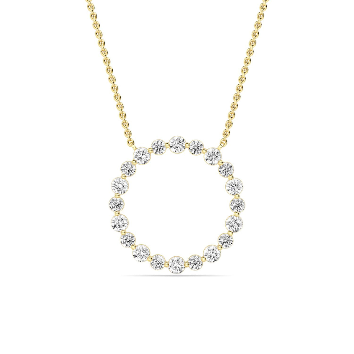 Yellow Gold / 0.80ct Lab Grown Diamond Circle Pendant
