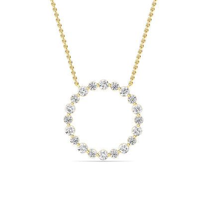 Yellow Gold / 0.80ct Lab Grown Diamond Circle Pendant