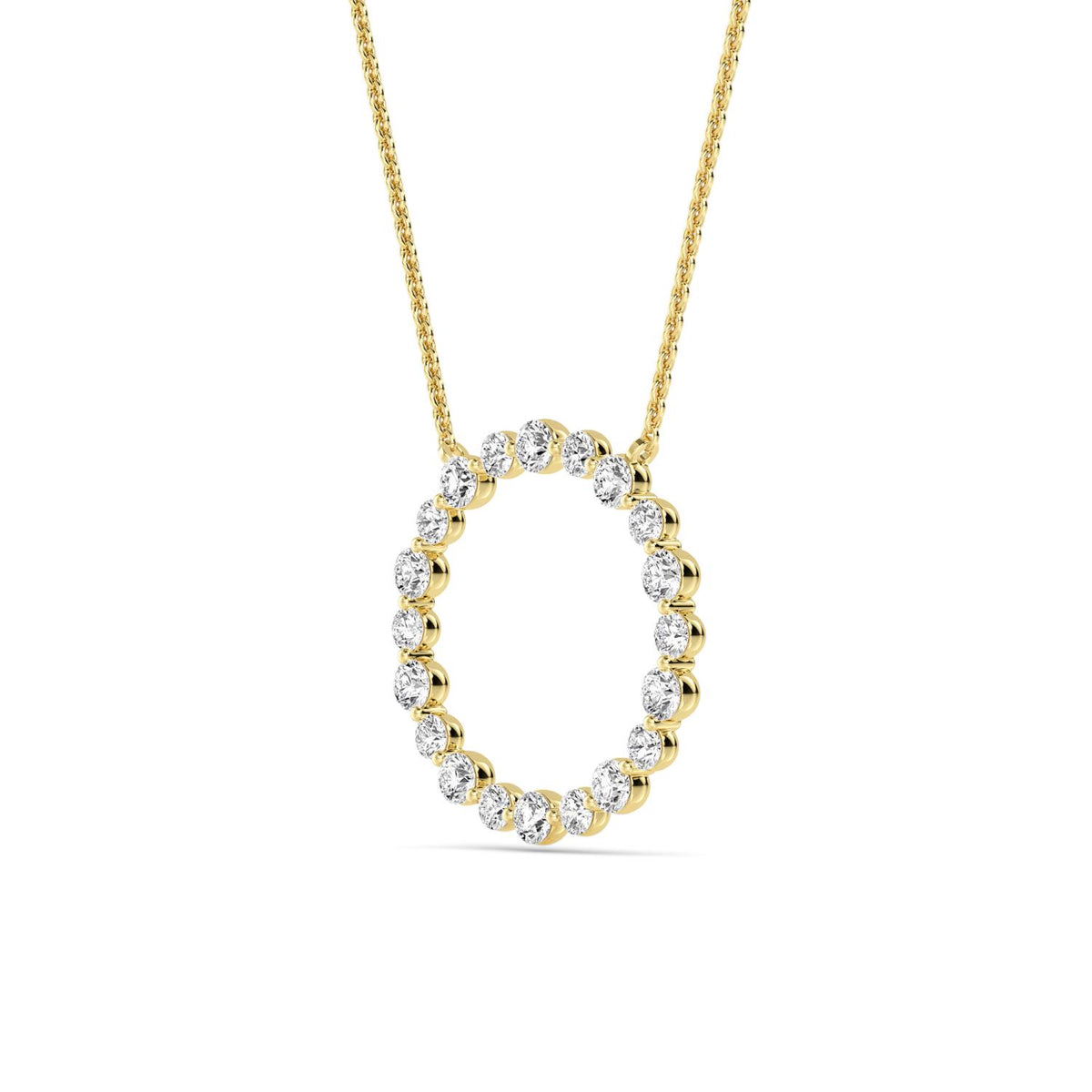 Yellow Gold / 0.80ct Lab Grown Diamond Circle Pendant