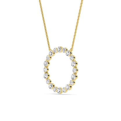 Yellow Gold / 0.80ct Lab Grown Diamond Circle Pendant