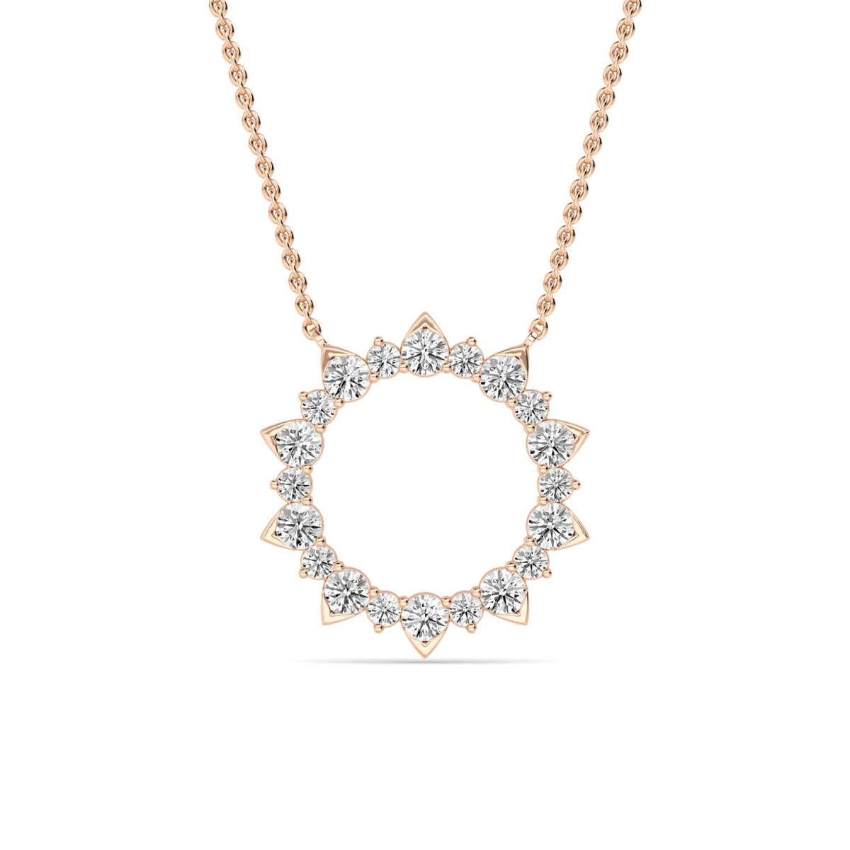 Rose Gold / 0.90ct Lab Grown Diamond Circle Pendant