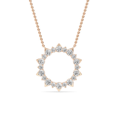 Rose Gold / 0.90ct Lab Grown Diamond Circle Pendant