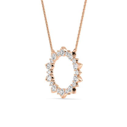 Rose Gold / 0.90ct Lab Grown Diamond Circle Pendant