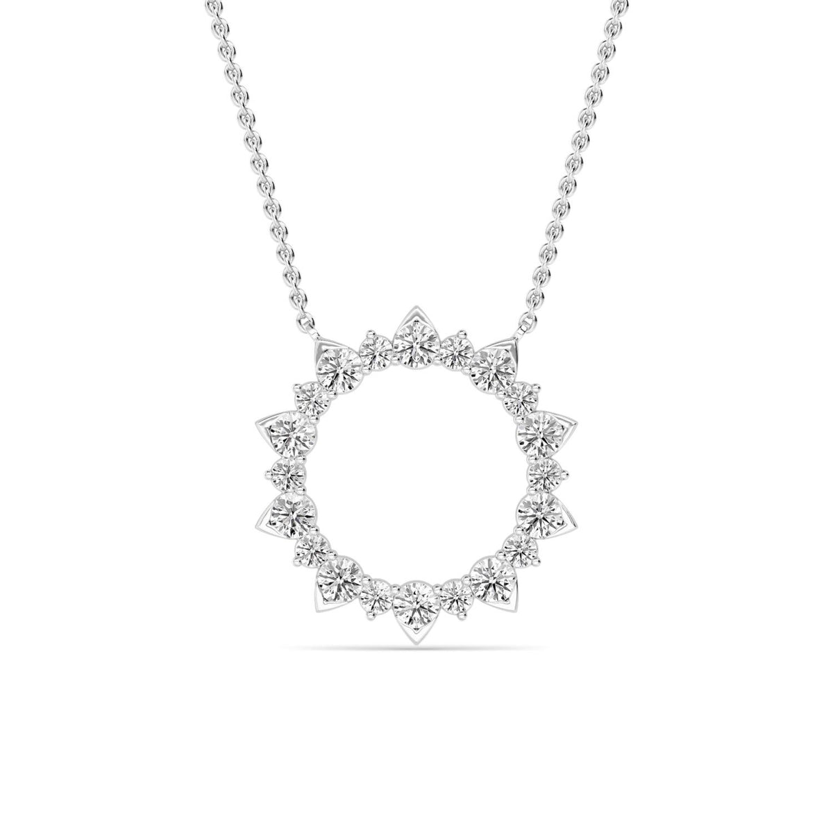 White Gold / 0.90ct Lab Grown Diamond Circle Pendant